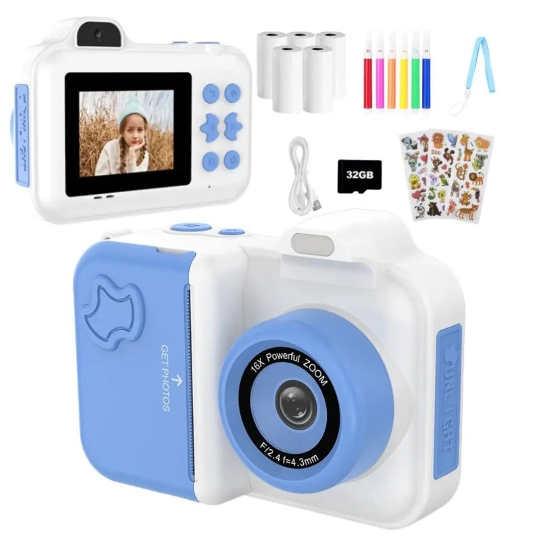 Appareil Photo Instantané pour Enfant - MiniPix Bleu et Blanc