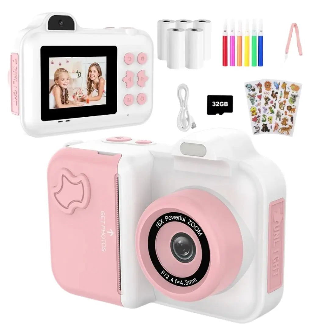 Appareil Photo Instantané pour Enfant - MiniPix Rose et Blanc