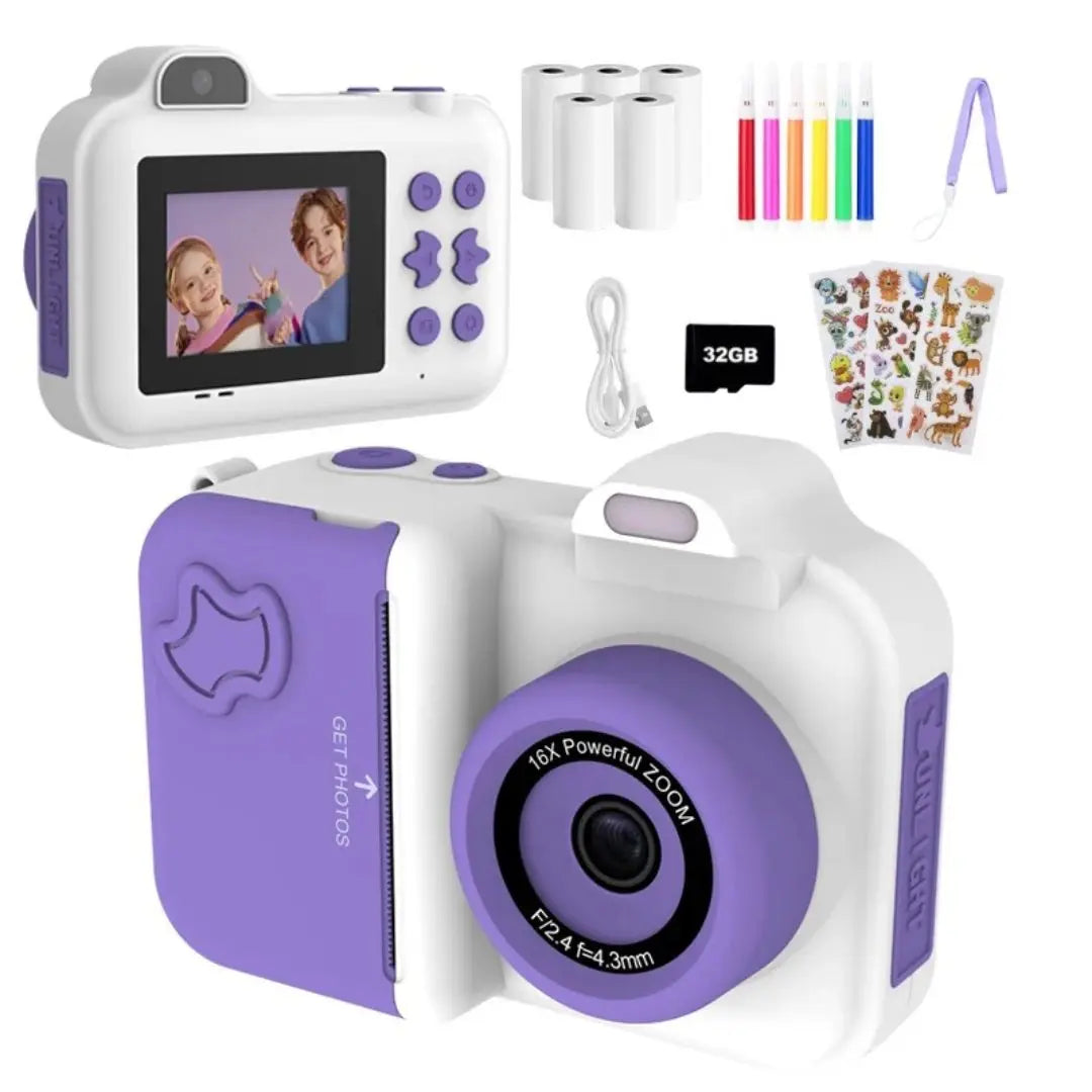 Appareil Photo Instantané pour Enfant - MiniPix Violet et Blanc