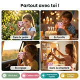 Appareil Photo Enfant Instantané – Impression Thermique – Objectif 180°