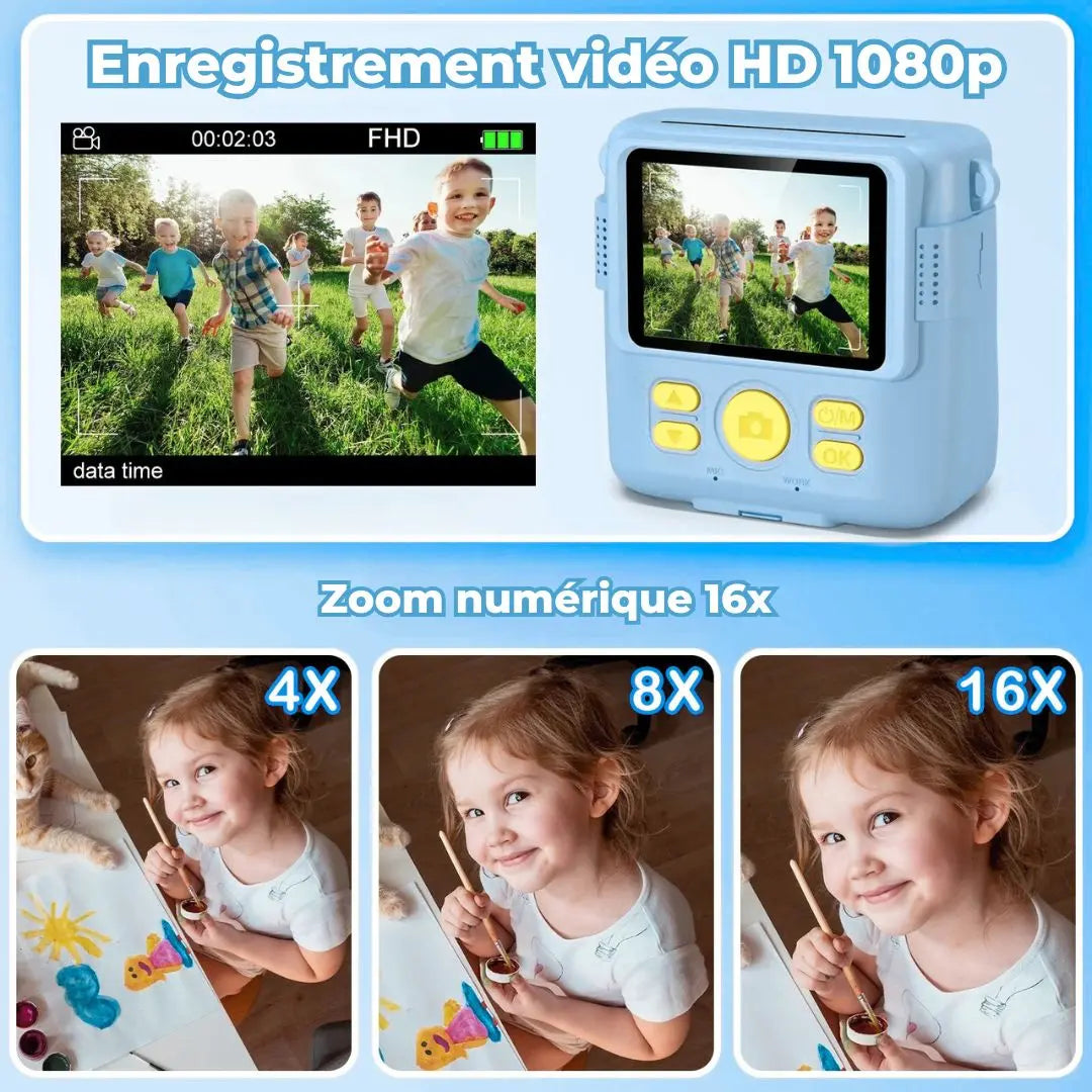 Appareil photo instantané enfant bleu- SnapKid