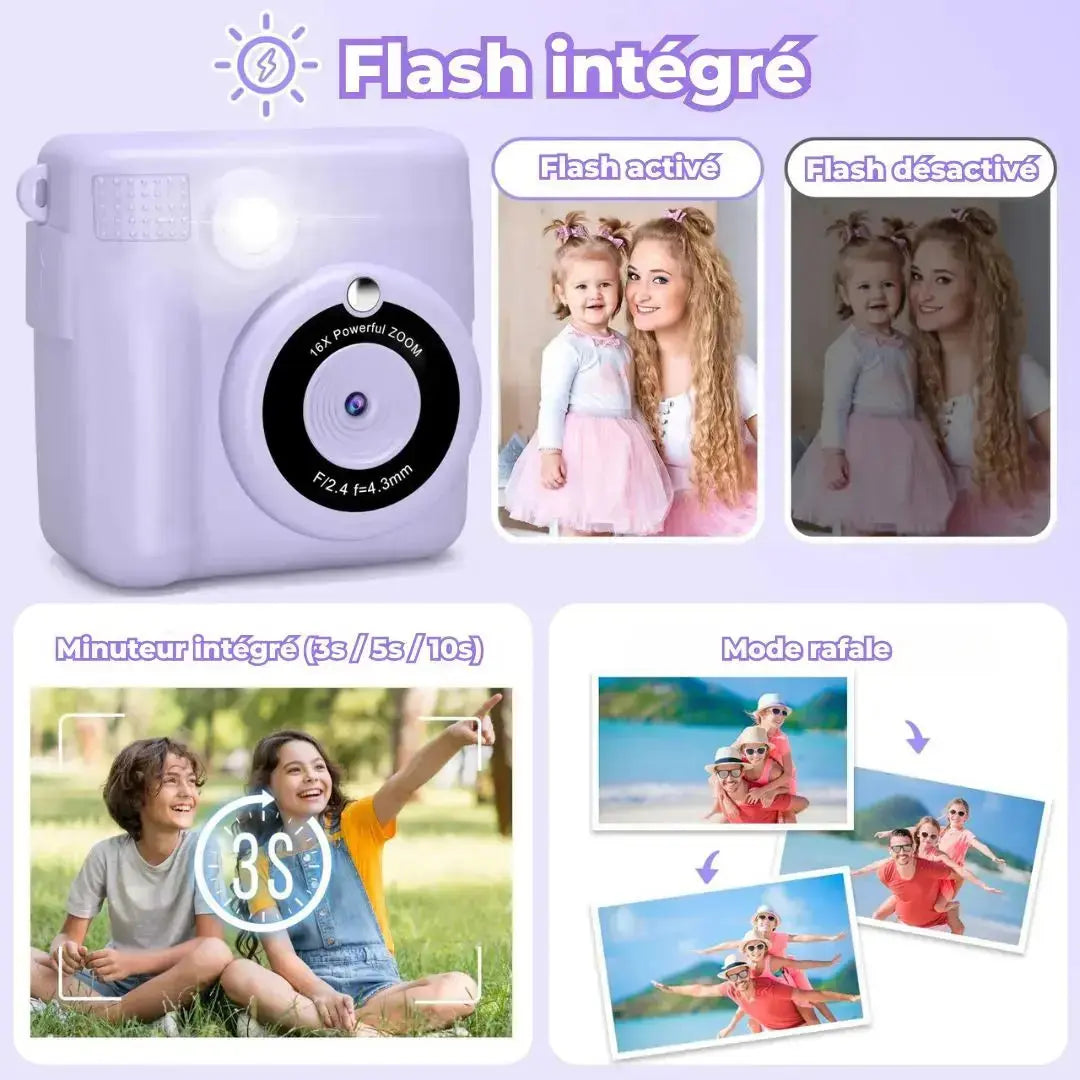 Appareil Photo Instantané Enfant Violet - SnapKid