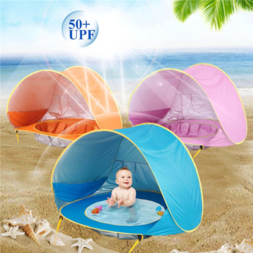 Tente de Plage Pop-Up UV50+ & Mini Piscine (Abri Solaire)