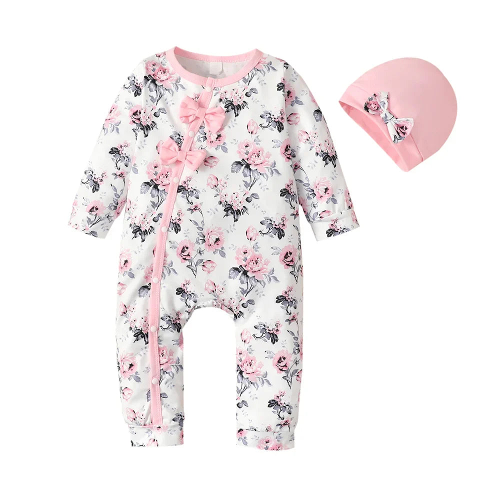 Barboteuse bébé à fleurs
