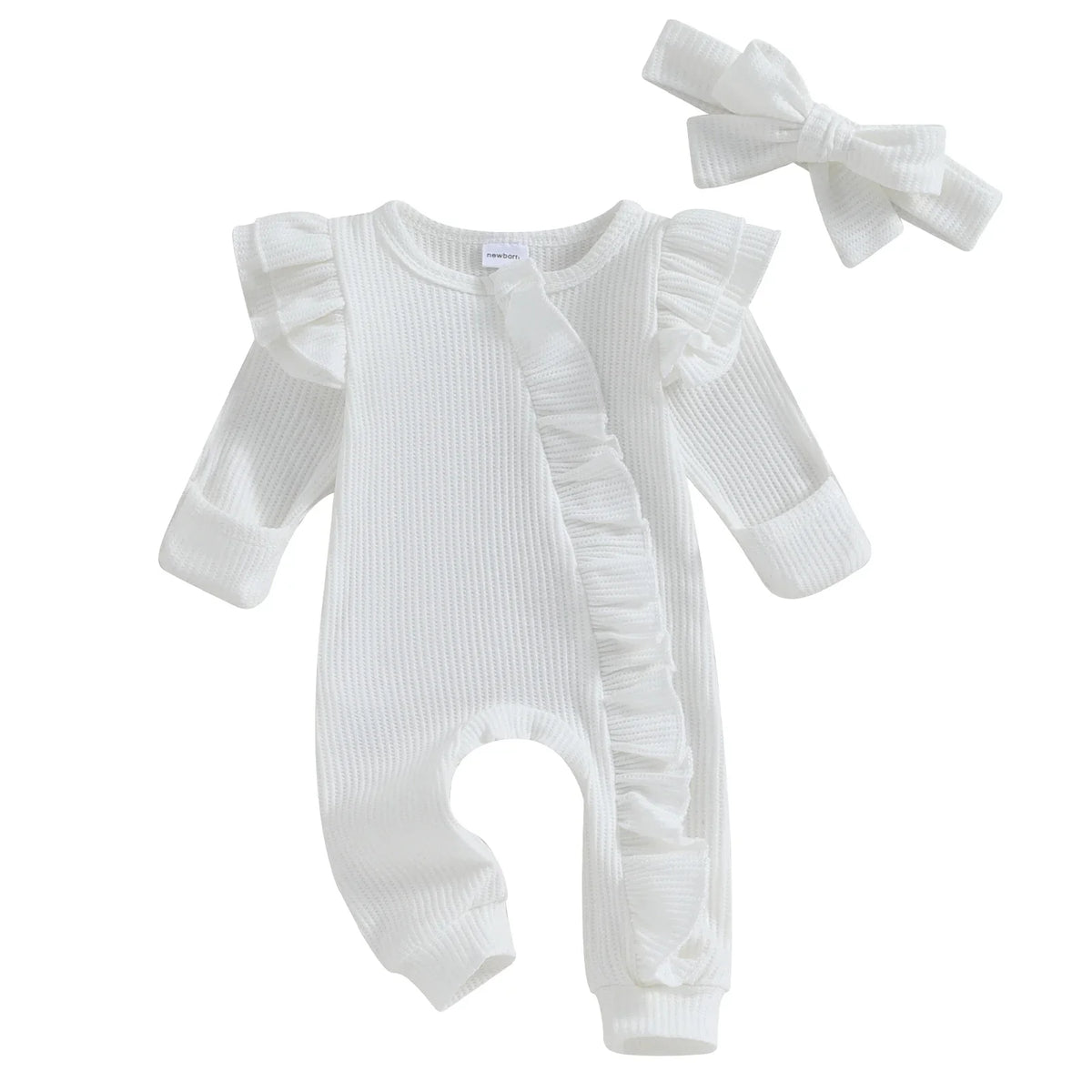 Barboteuse bebe à nœud pour fille