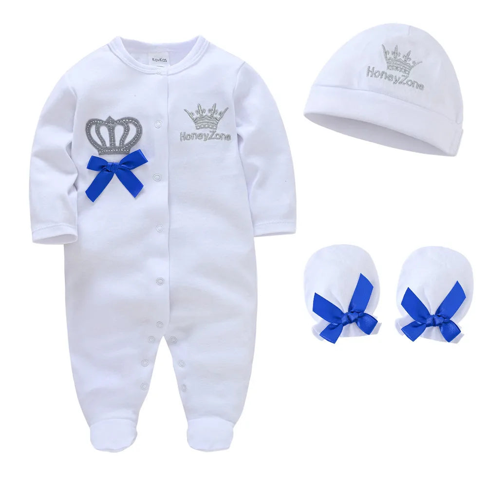 Barboteuse bebe avec bonnet et gants