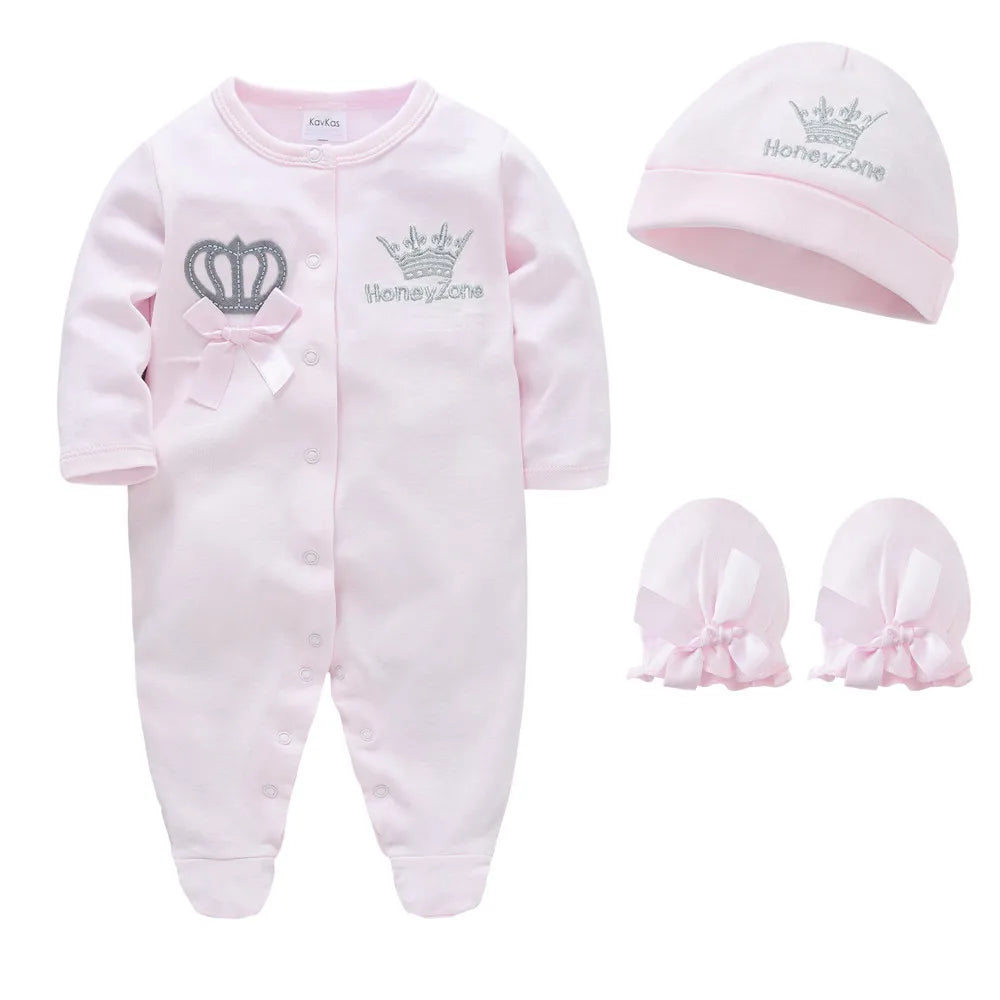 Barboteuse bebe avec bonnet et gants