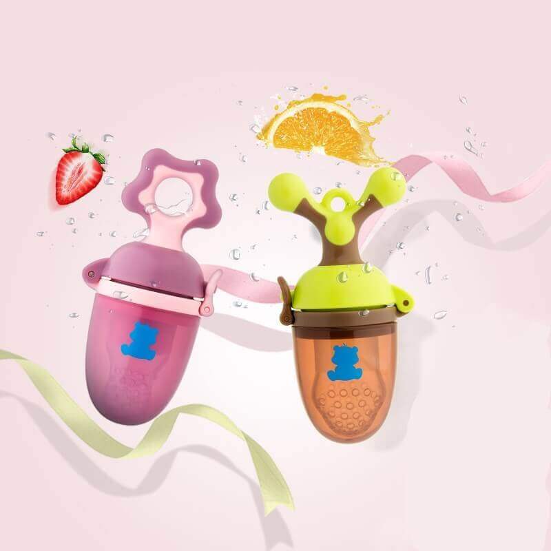 Bite Buddy 2-en-1 Distributeur de Nourriture Fraîche & Anneau de Dentition (Sucette en Silicone Sûre)
