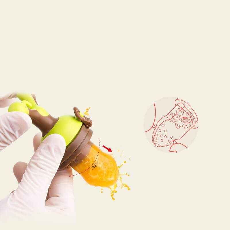 Bite Buddy 2-en-1 Distributeur de Nourriture Fraîche & Anneau de Dentition (Sucette en Silicone Sûre)
