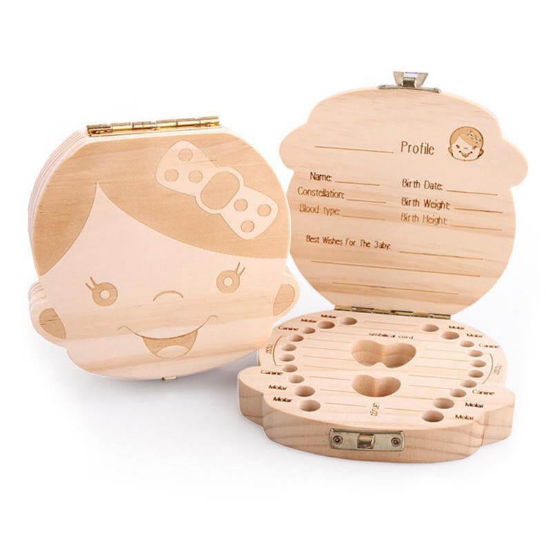 Boite souvenir à dents de Lait en Bois