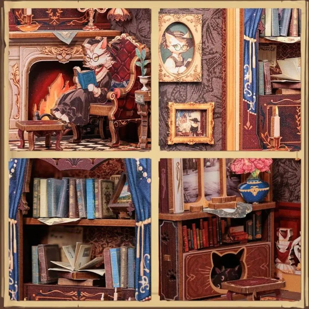 Book Nook Count Cat’s Study – Catelier