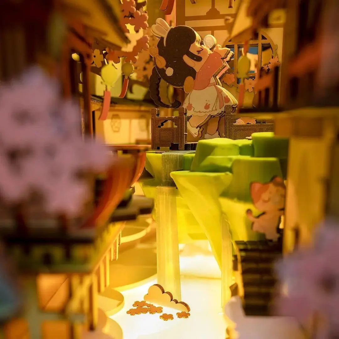 Book Nook Sakura en Bois avec Lumière LED - SakuraDream