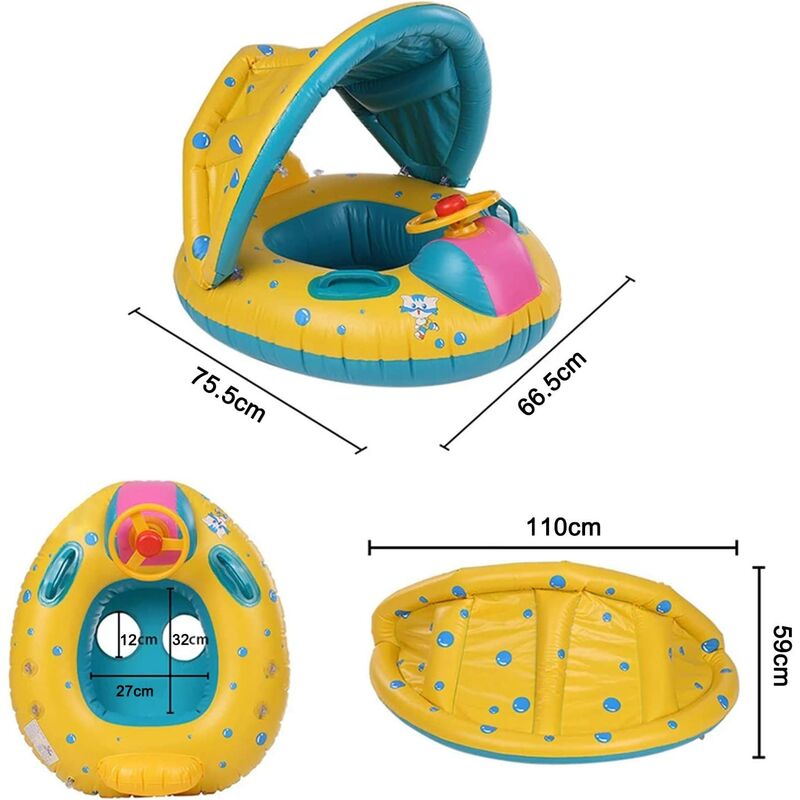 Bouée à Pare Soleil Gonflable pour Bébé