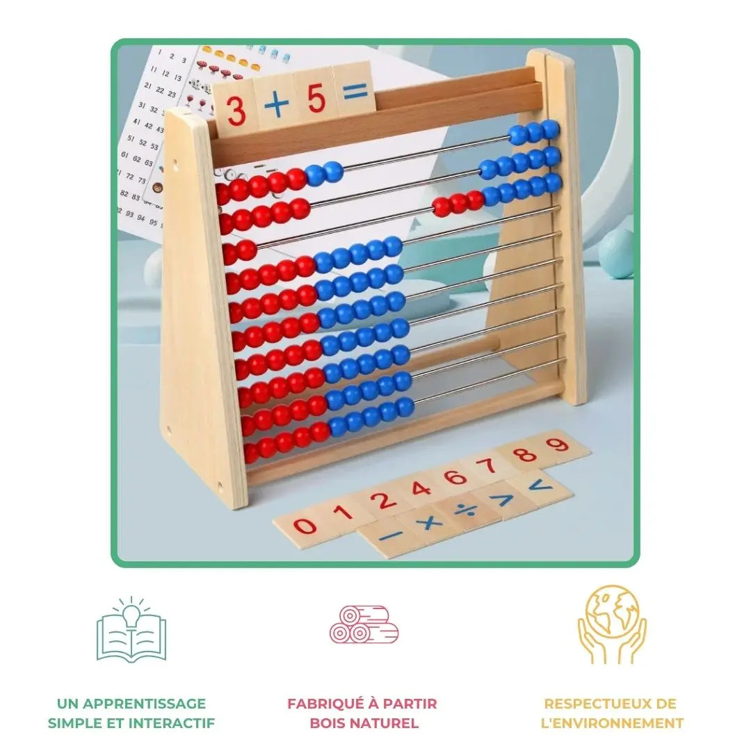 Boulier Chinois Montessori avec Cartes Incluses - Boulix