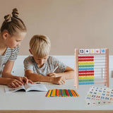 Boulier bois éducatif avec cartes et bâtonnets Montessori - Woodikids