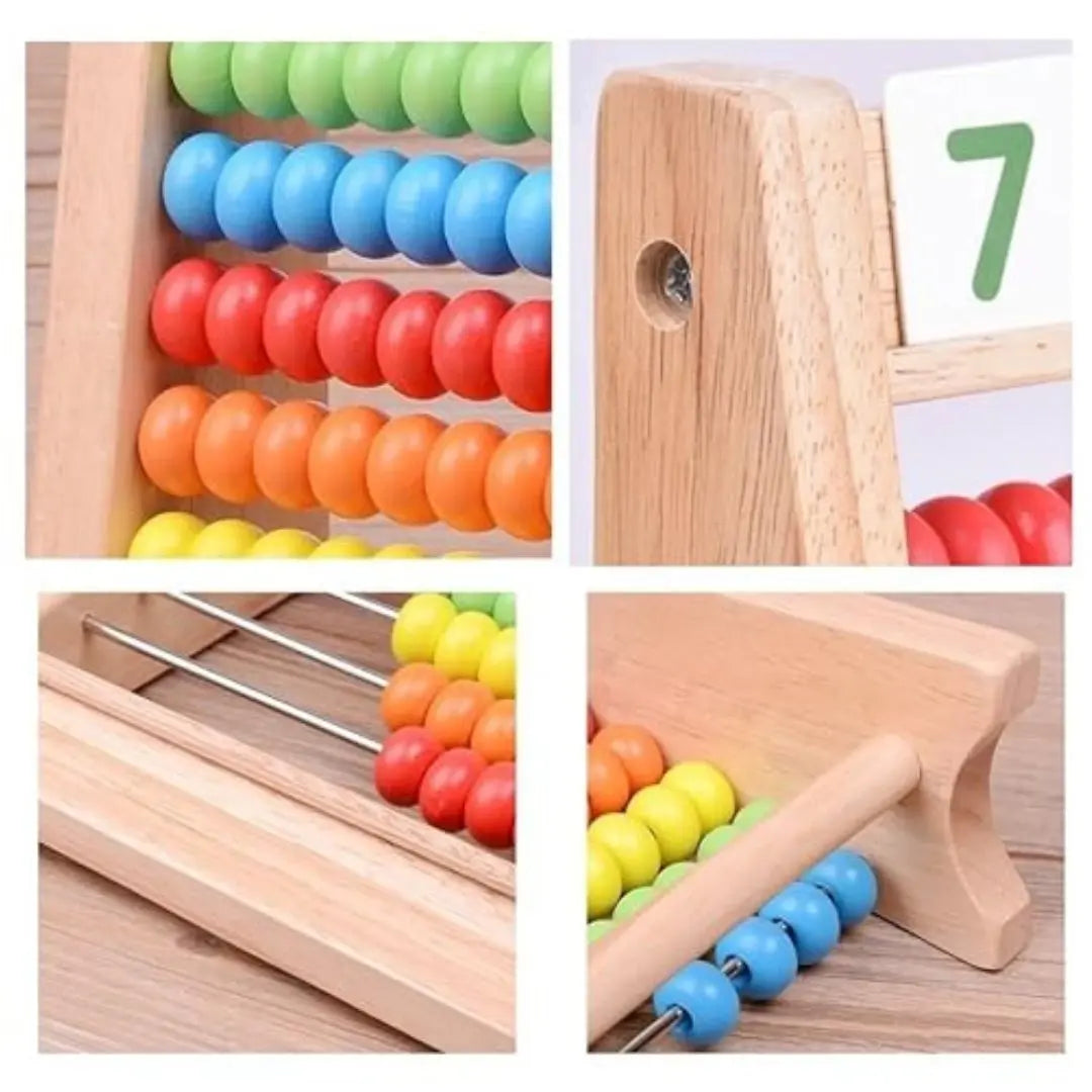 Boulier bois éducatif avec cartes et bâtonnets Montessori - Woodikids