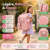 Cartable Fille Primaire Kawaii – Sac à Dos Ergonomique CE1-CM2