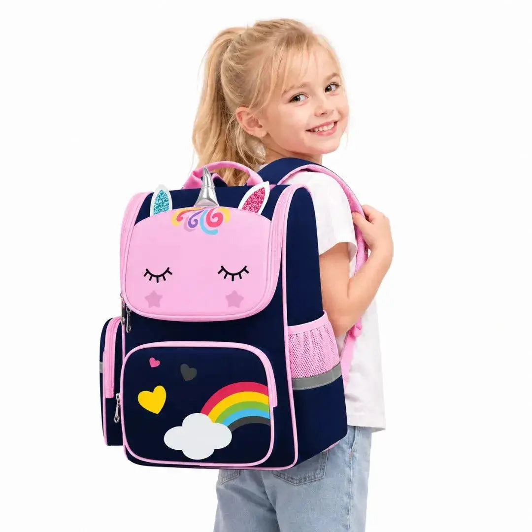 Cartable Licorne Fille Primaire – Sac à Dos Arc-en-Ciel Imperméable