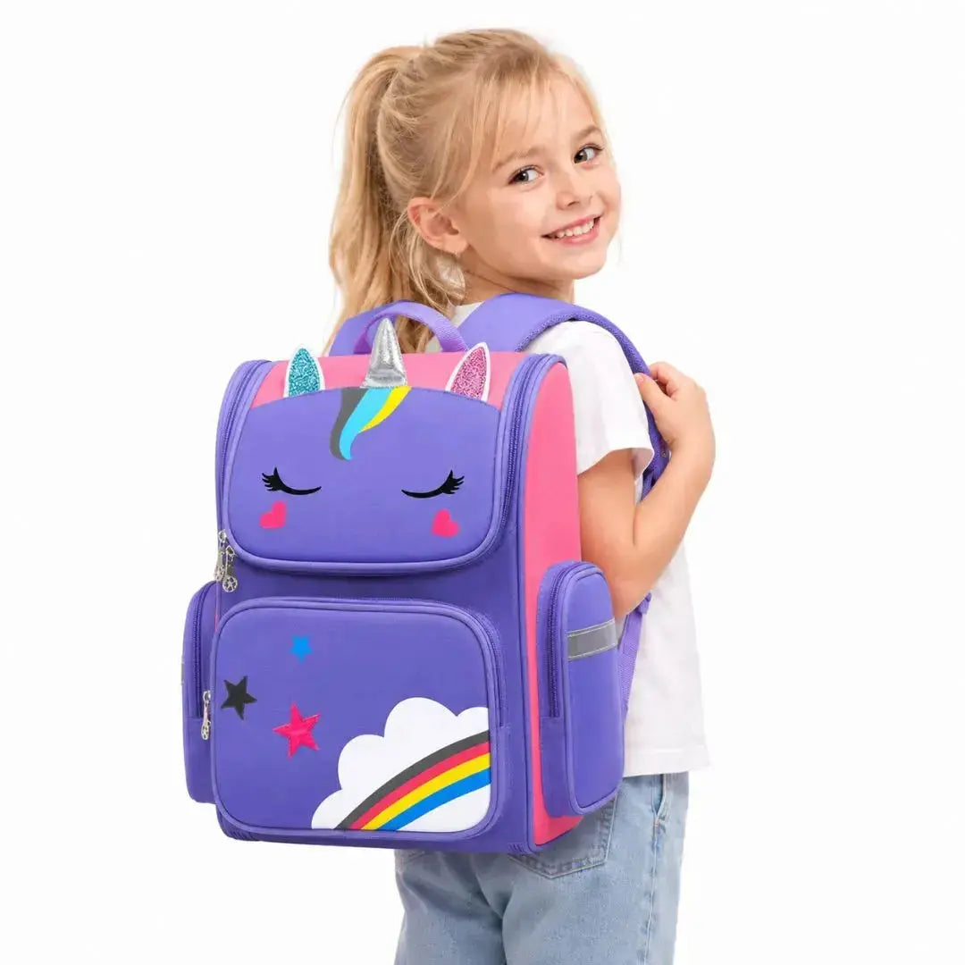 Cartable Licorne Fille Primaire – Sac à Dos Arc-en-Ciel Imperméable