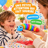 Chenille Sensorielle Arc-en-Ciel - Jouet Anti-Stress Articulé pour Enfant