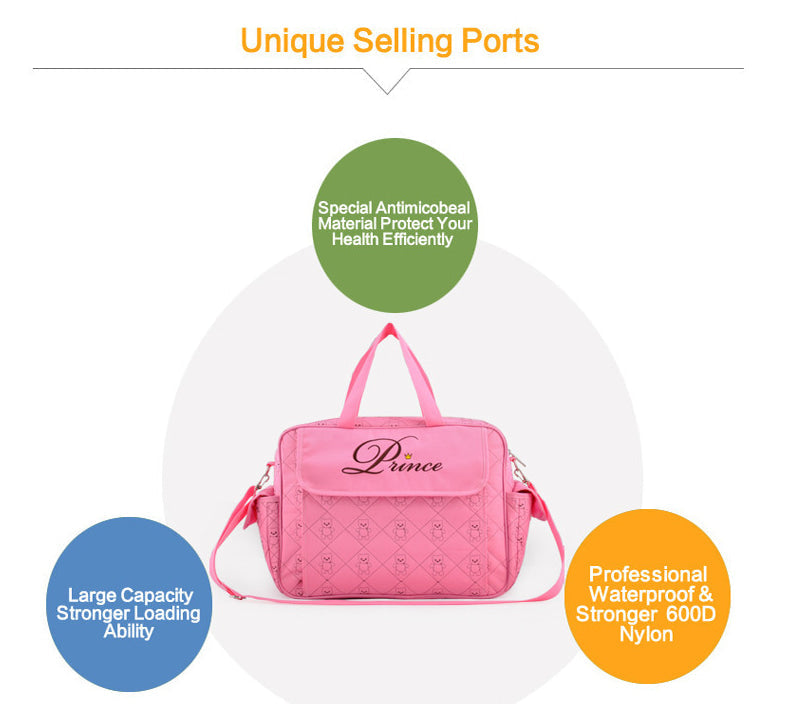 Chic Comfort Premium Crossbody Diaper Tote (Eco-Friendly 600D Fabric)