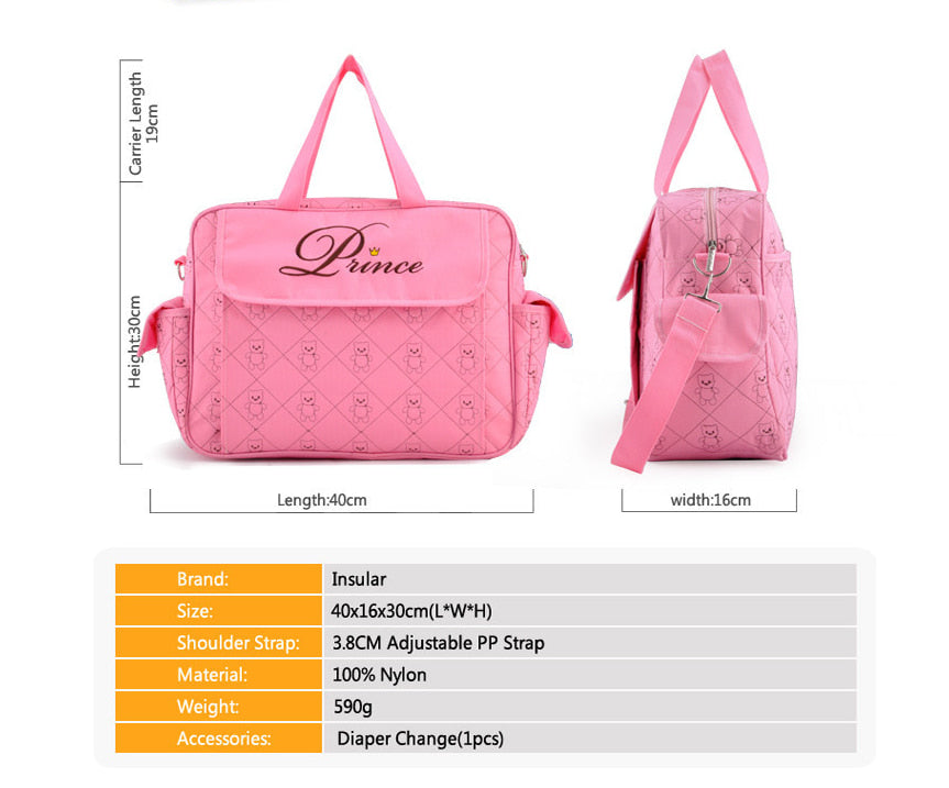 Chic Comfort Premium Crossbody Diaper Tote (Eco-Friendly 600D Fabric)