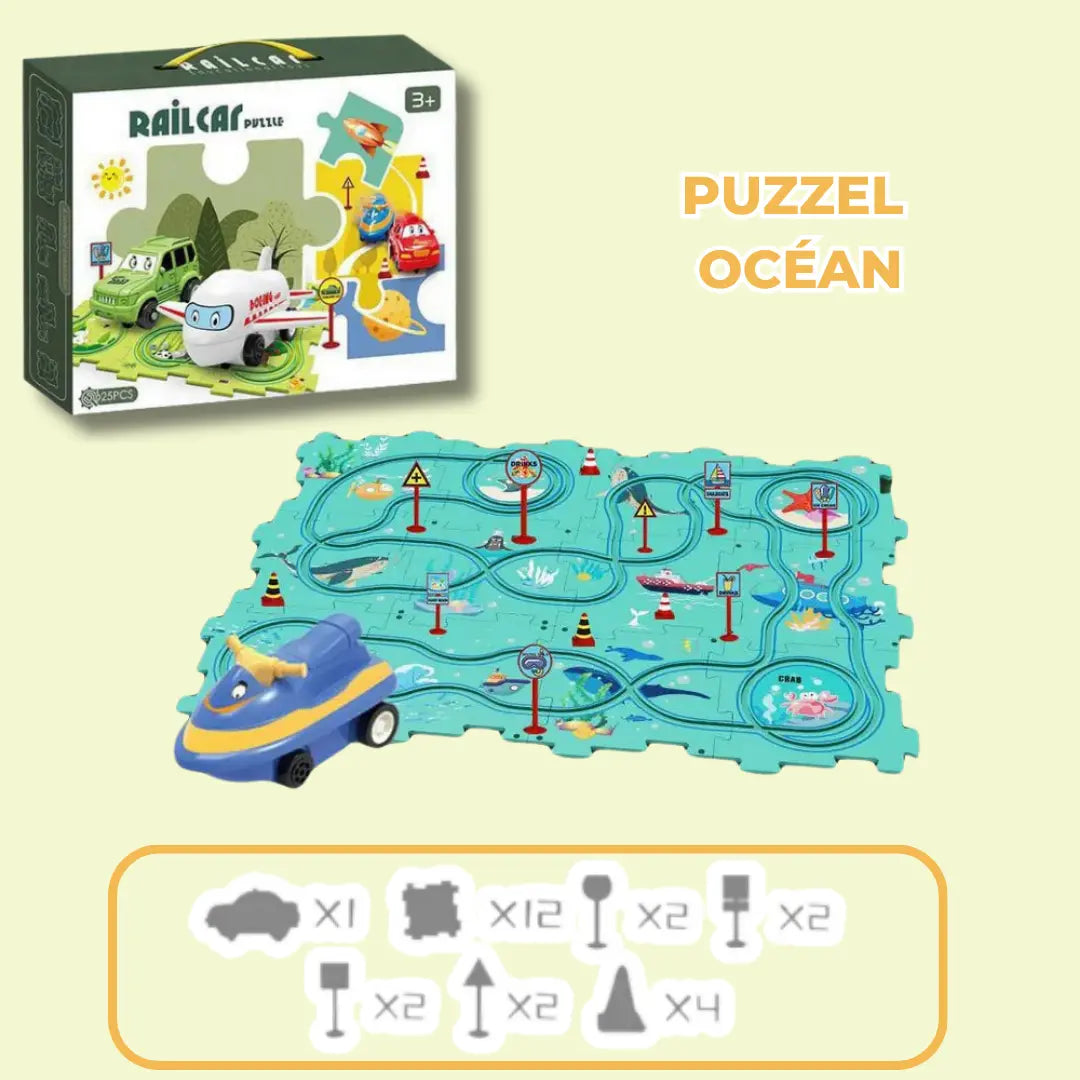 Circuit voiture enfant - RailCar Puzzel