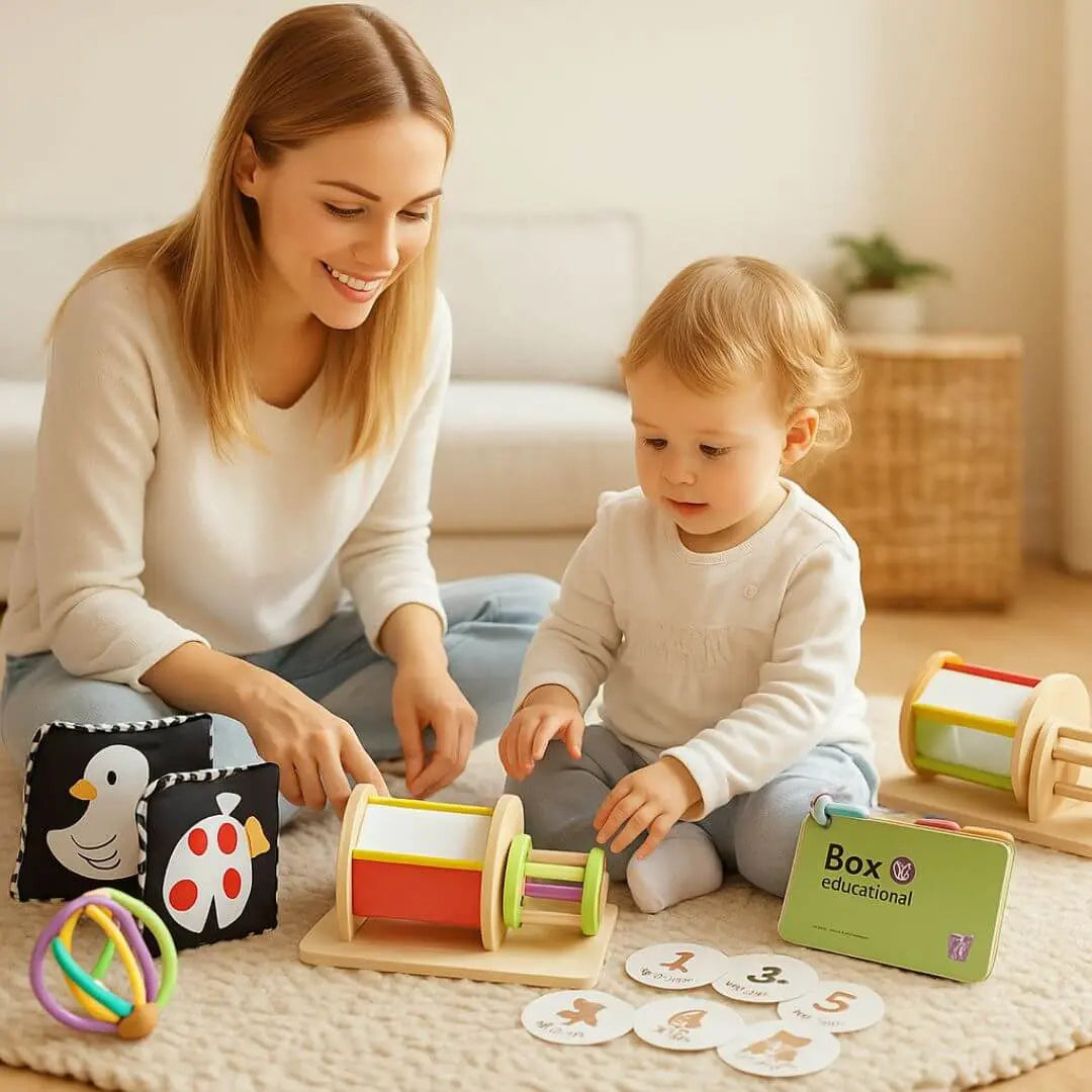 Coffret Jouet en Bois Bébé Montessori 0-6 mois – Bébé Box