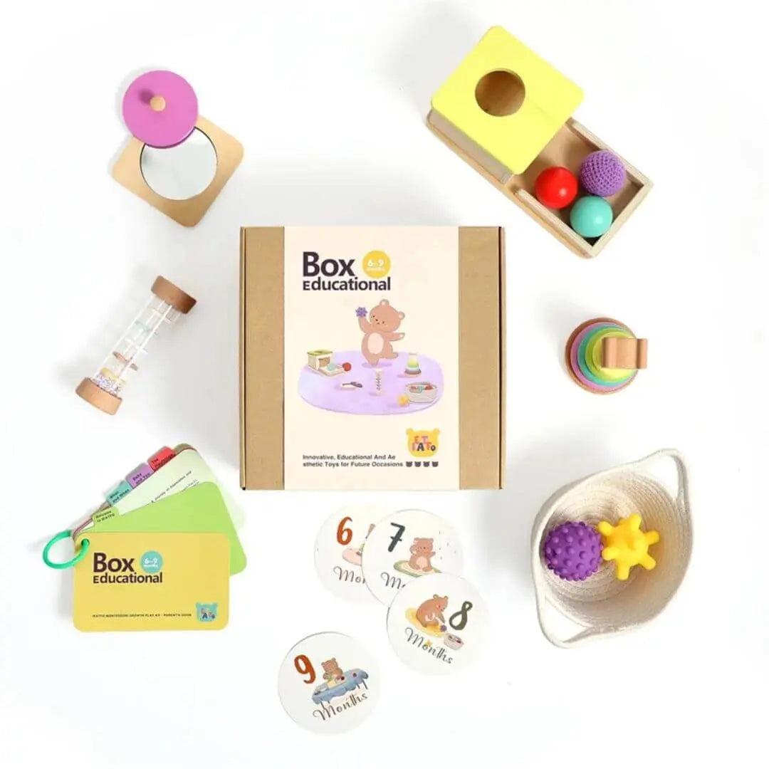 Coffret Jouet en Bois Bébé Montessori 6-9 mois – MontessoriBox