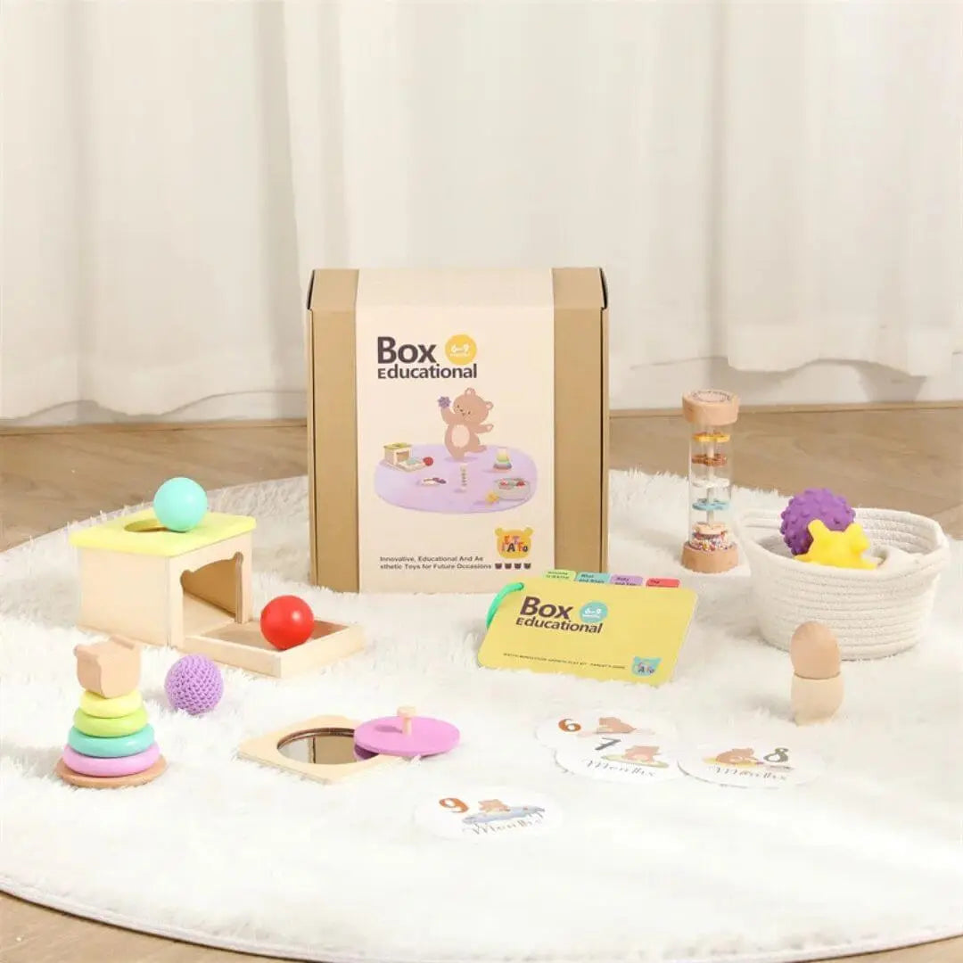 Coffret Jouet en Bois Bébé Montessori 6-9 mois – MontessoriBox