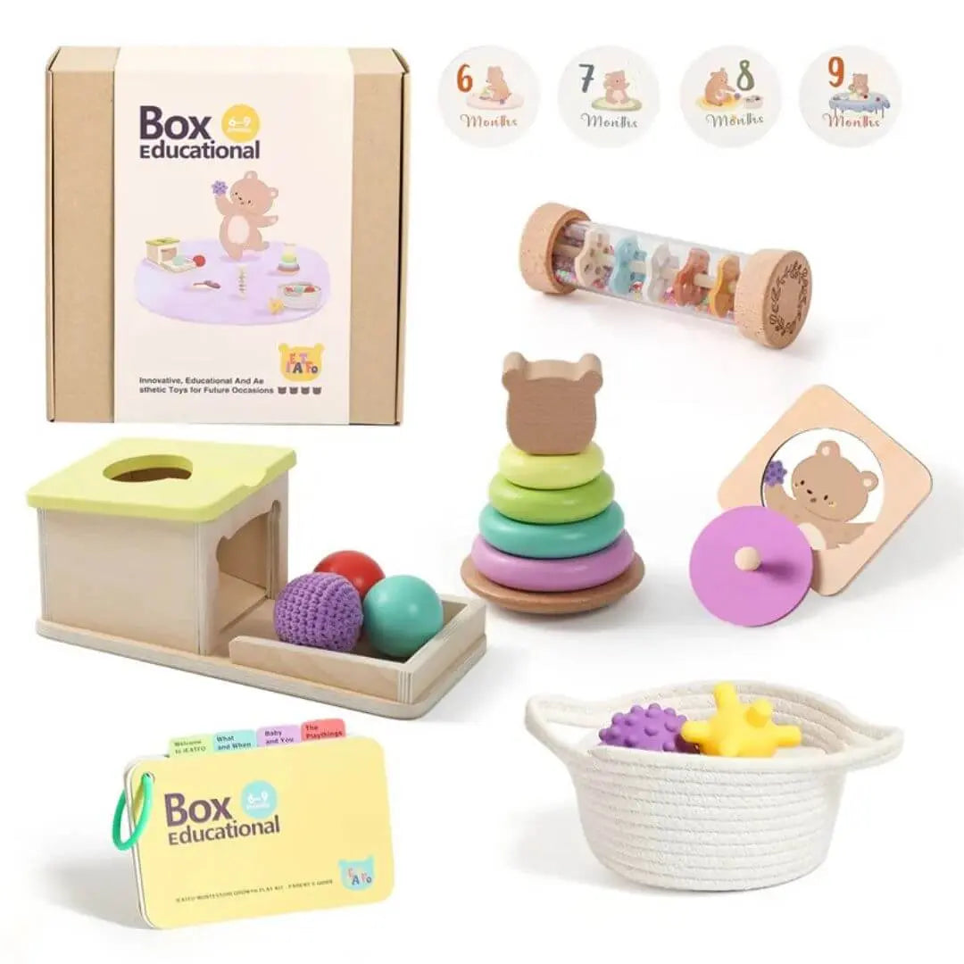 Coffret Jouet en Bois Bébé Montessori 6-9 mois – MontessoriBox