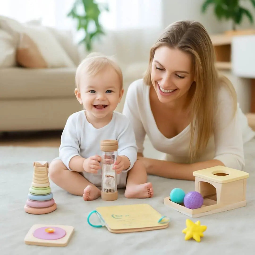 Coffret Jouet en Bois Bébé Montessori 6-9 mois – MontessoriBox