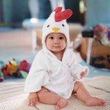 Peignoir à capuche Critter Comfort en coton biologique (serviette éponge sans produits chimiques)