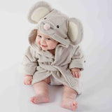Peignoir à capuche Critter Comfort en coton biologique (serviette éponge sans produits chimiques)