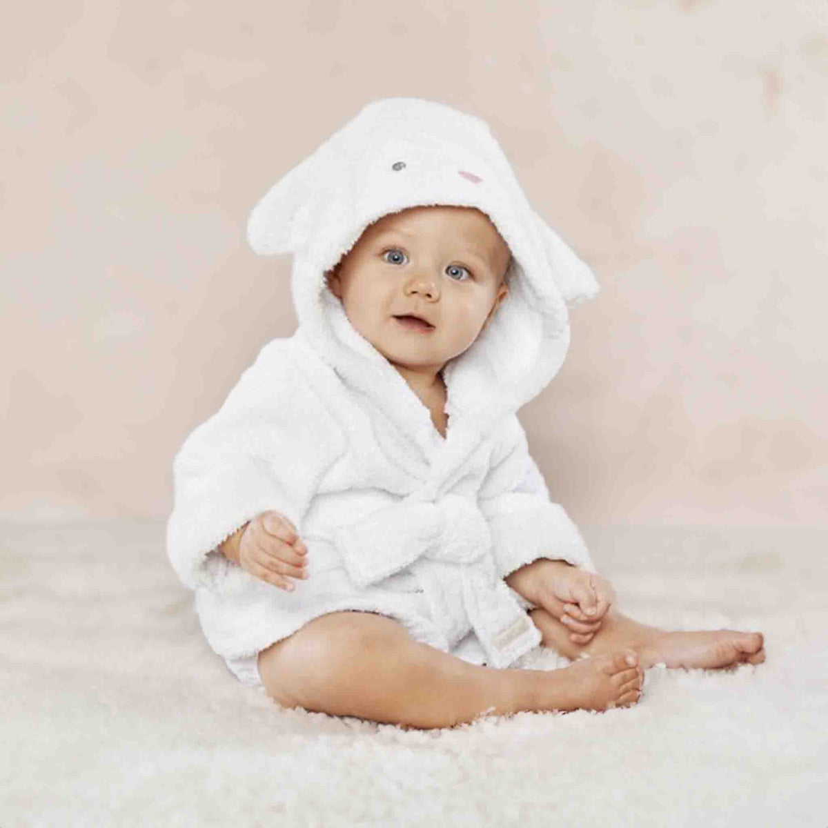 Peignoir à capuche Critter Comfort en coton biologique (serviette éponge sans produits chimiques)