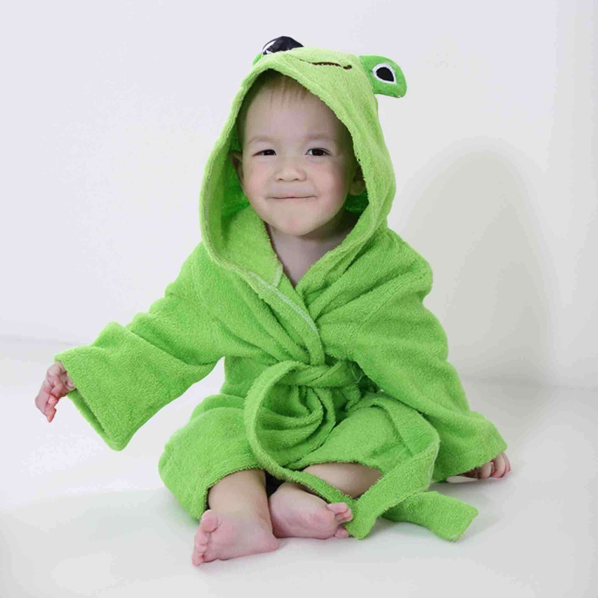 Peignoir à capuche Critter Comfort en coton biologique (serviette éponge sans produits chimiques)