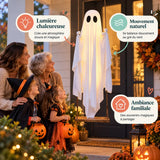 Déco Halloween Extérieur – Fantôme Suspendu Lumineux sur Balançoire