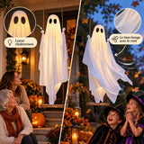 Déco Halloween Extérieur – Fantôme Suspendu Lumineux sur Balançoire