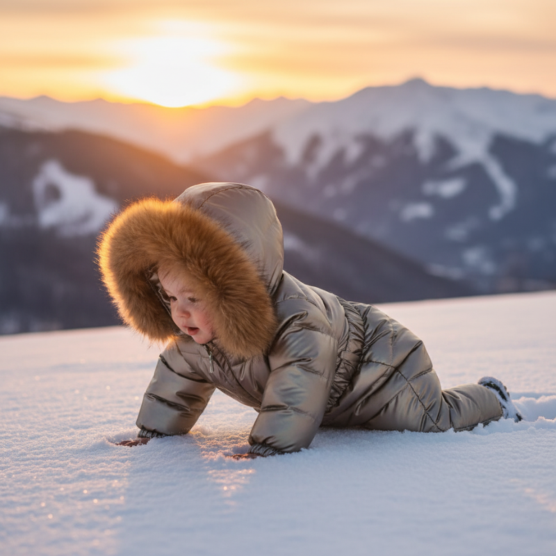 Combinaison Ski Bébé avec Capuche Fourrure - Lola