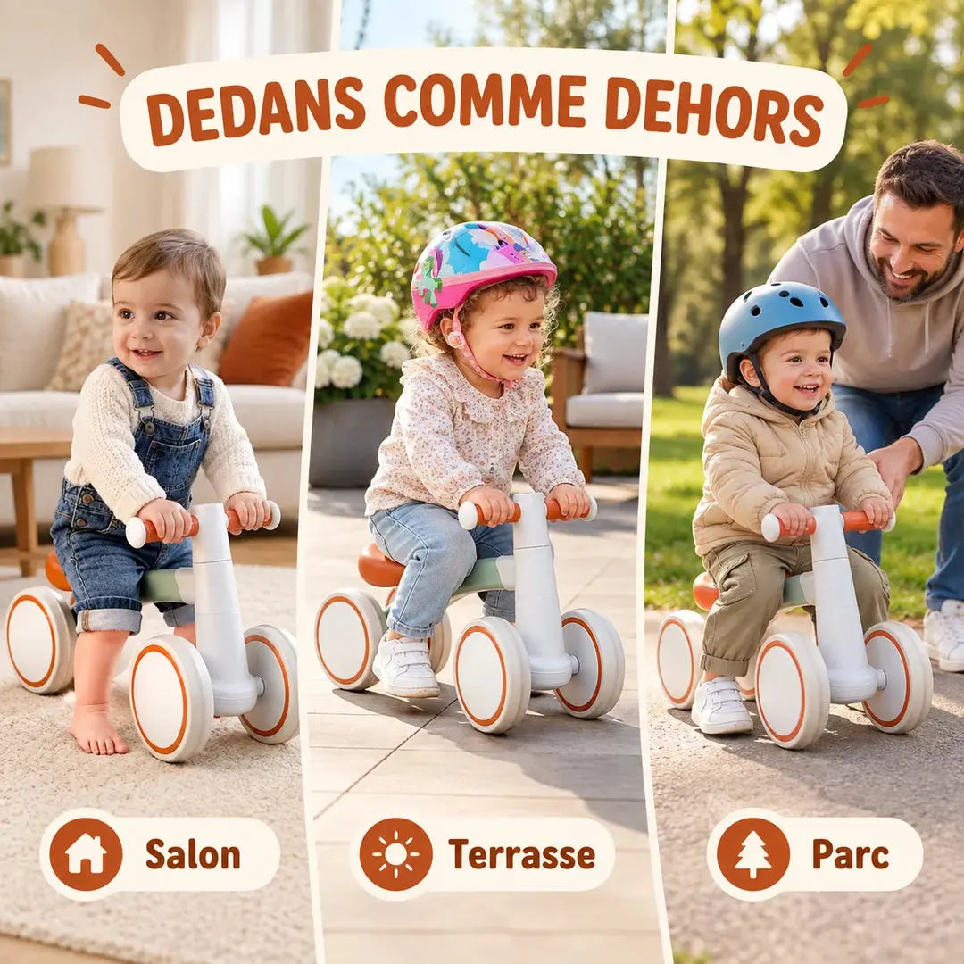 Draisienne Bébé 4 Roues Montessori