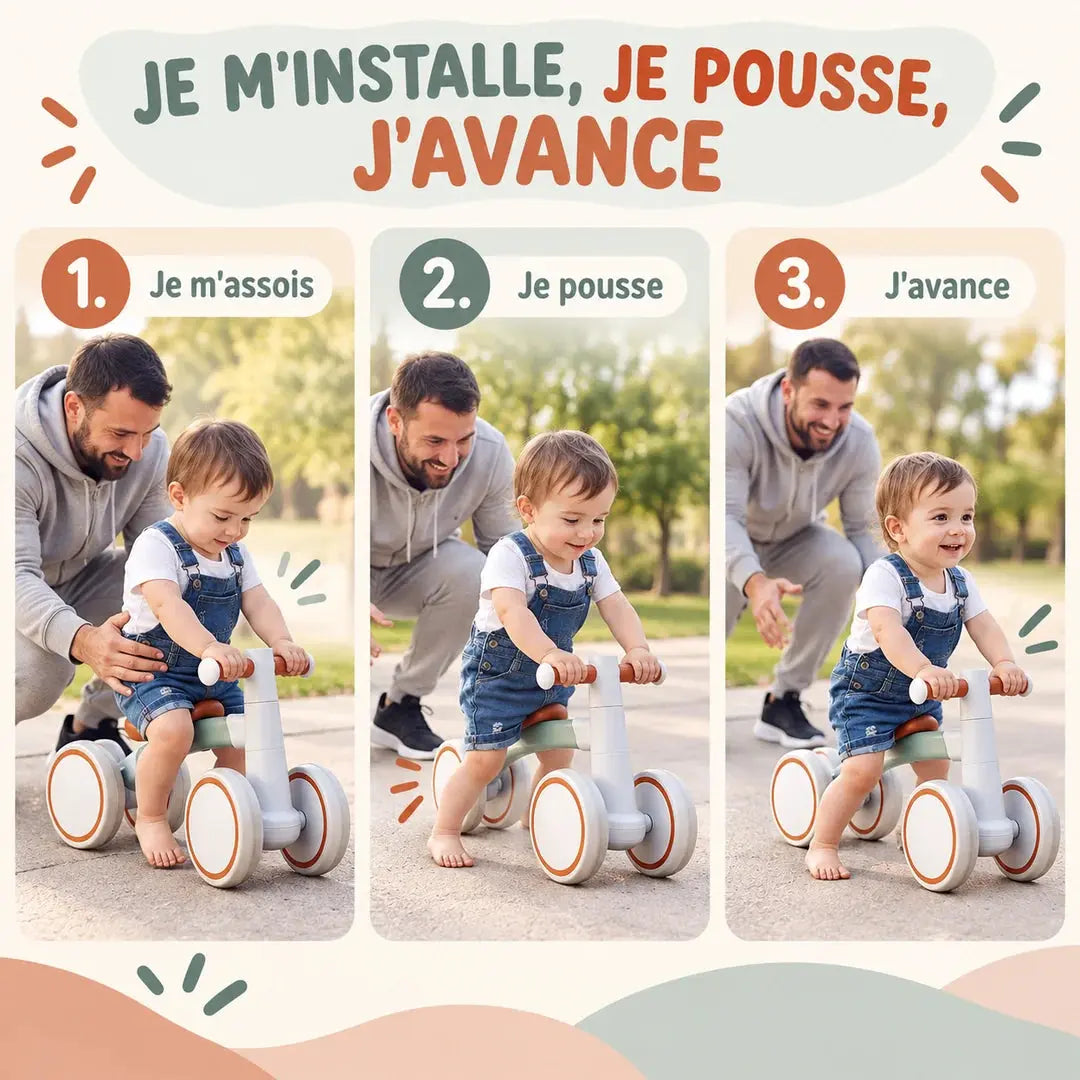 Draisienne Bébé 4 Roues Montessori