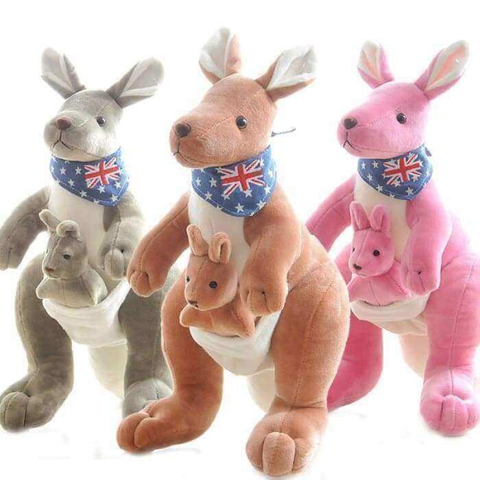 Compagnon Peluche Kangourou Écologique (Jouet Animal en Peluche Douce)