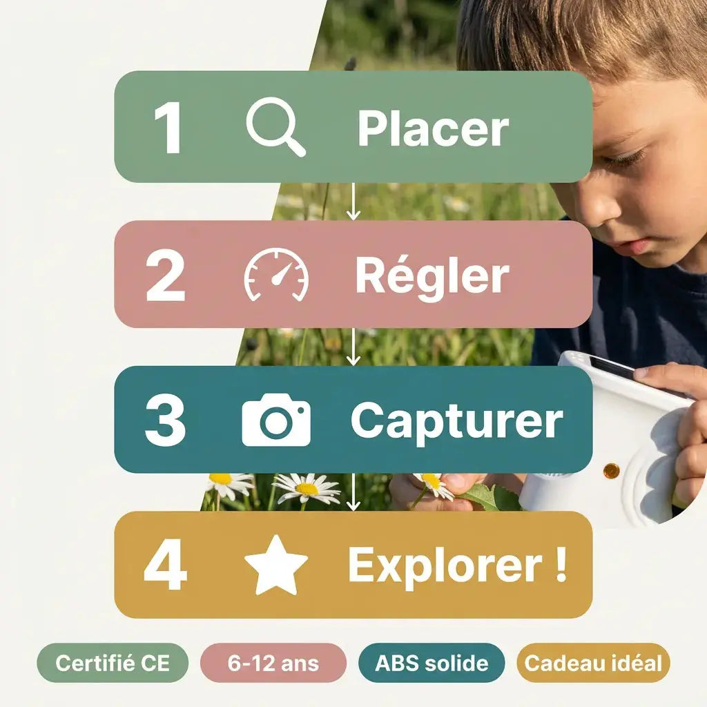 Microscope Enfant Écran 5cm Zoom 1000x – Dès 6 Ans