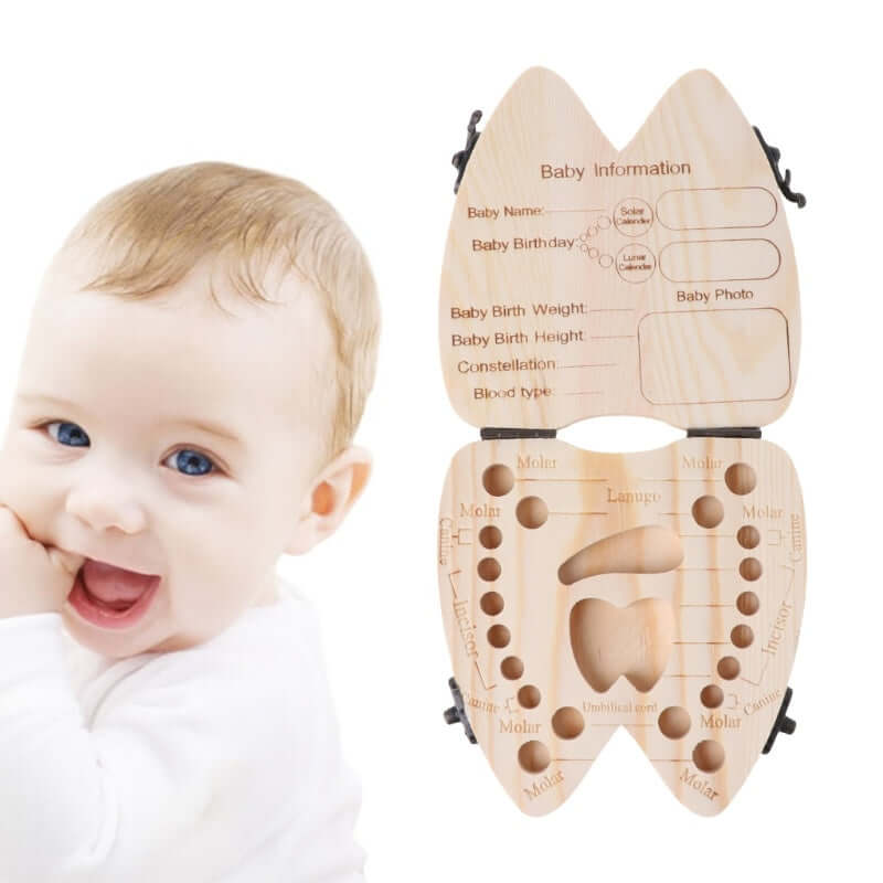 Boîte à Dents de Bébé en Bois (Organisateur de Souvenirs Jalons)