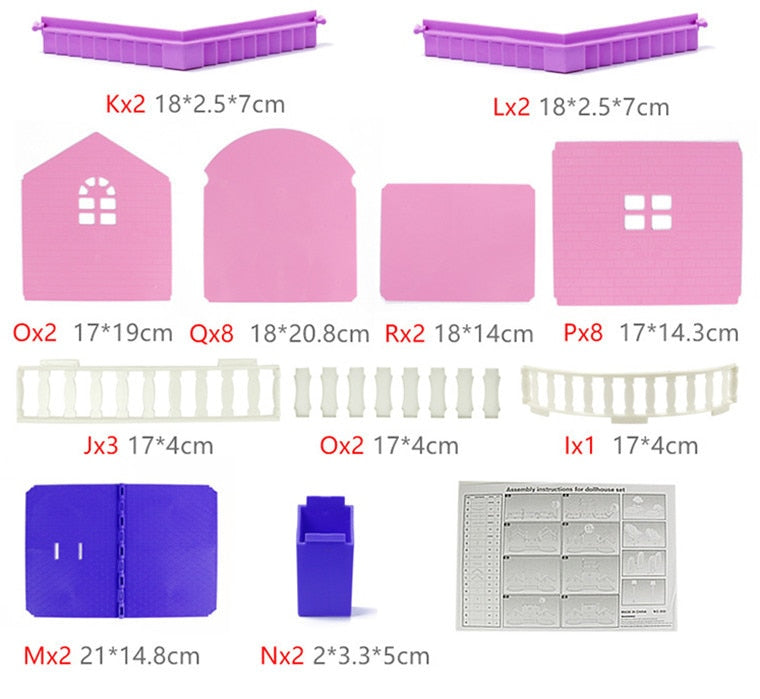 Villa Enchantée Maison de Poupée Modulaire DIY (Ensemble de Construction Écologique)