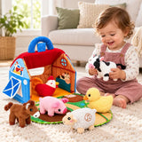 Ferme Sensorielle en Peluche avec Animaux Sonores - Dès 6 Mois