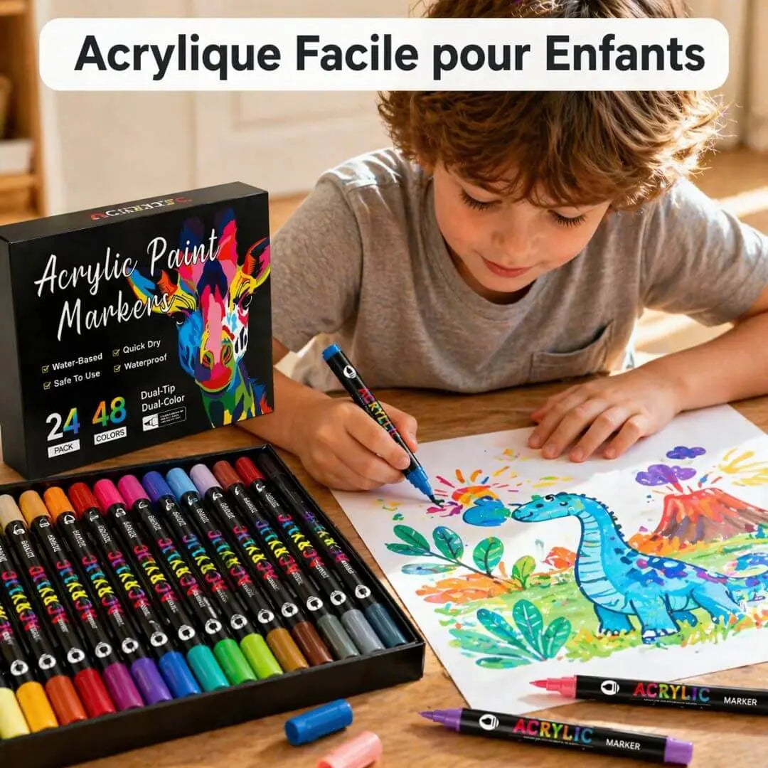 Feutres Acryliques – 48 à 168 Couleurs – Prêt à l'emploi