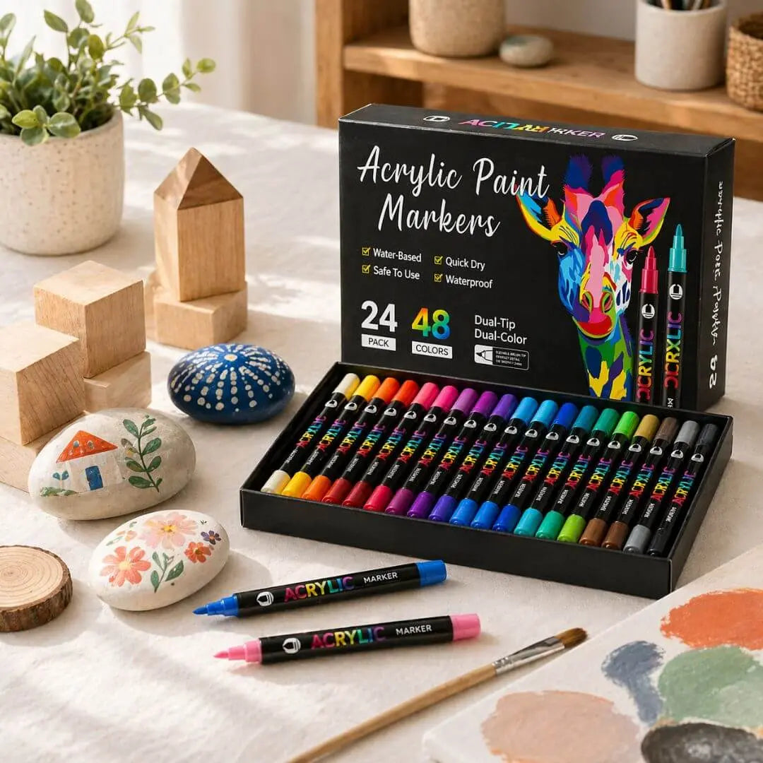 Feutres Acryliques – 48 à 168 Couleurs – Prêt à l'emploi