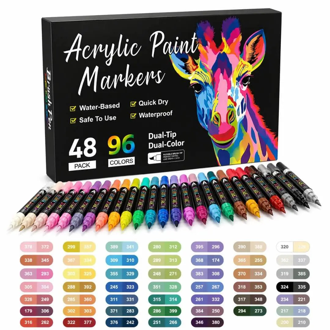 Feutres Acryliques – 48 à 168 Couleurs – Prêt à l'emploi