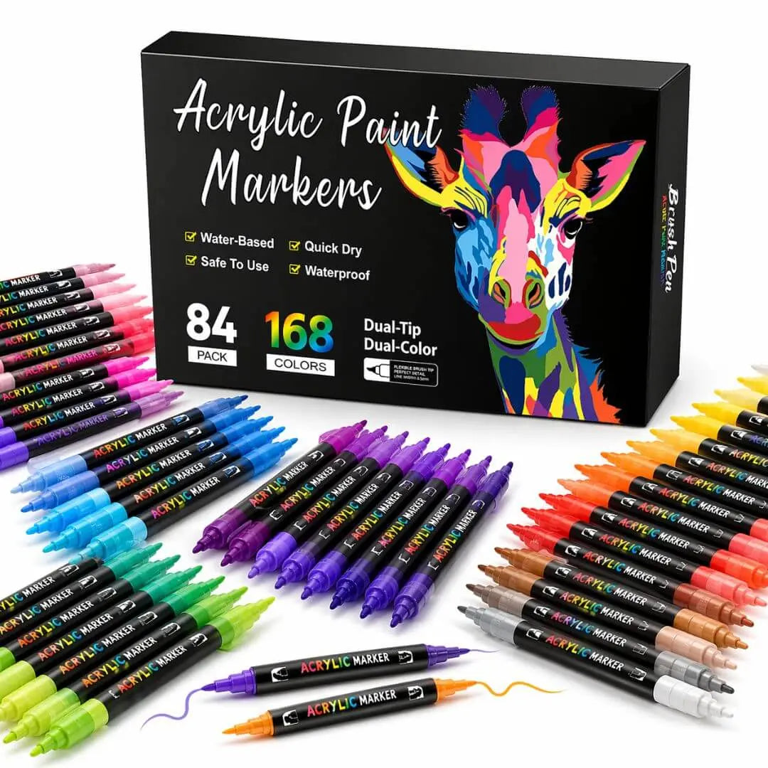 Feutres Acryliques – 48 à 168 Couleurs – Prêt à l'emploi